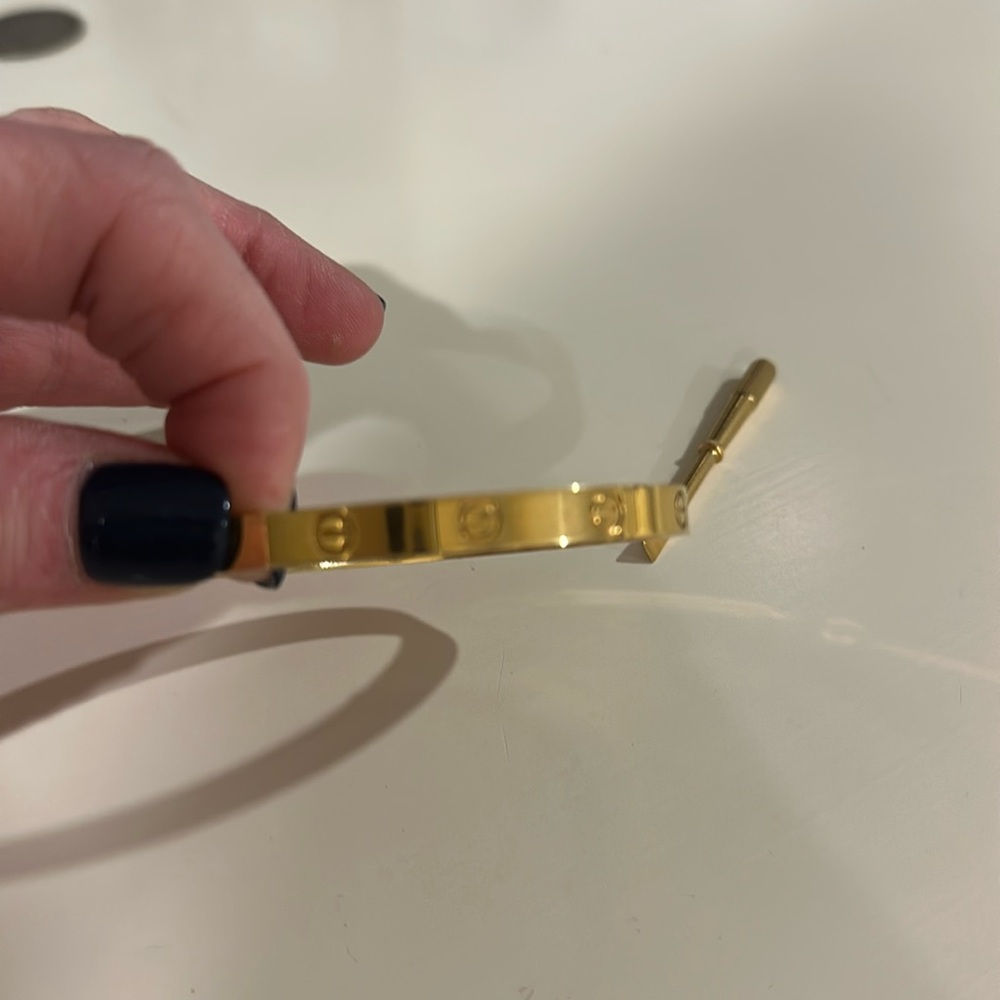 Gold Screw Bracelet Cuff Bangle